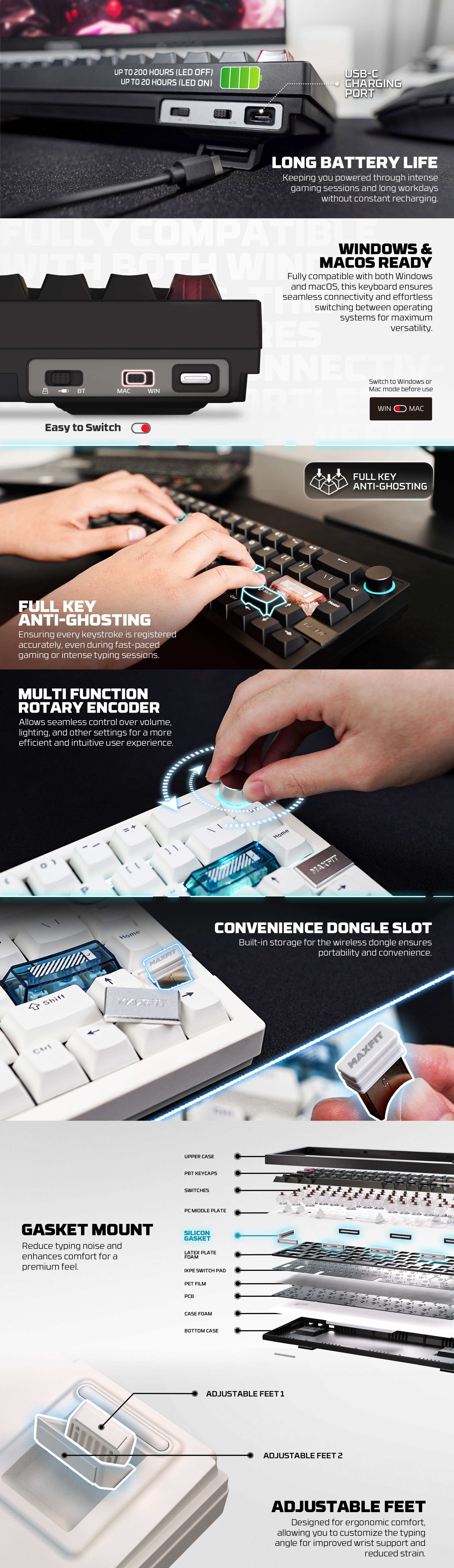 Keyboards-Fantech-MAXFIT6-60-Hot-Swap-QMK-VIA-Wireless-Mechanical-Keyboard-with-Knob-Black-White-Switch-KBFTMK920BKWH-2