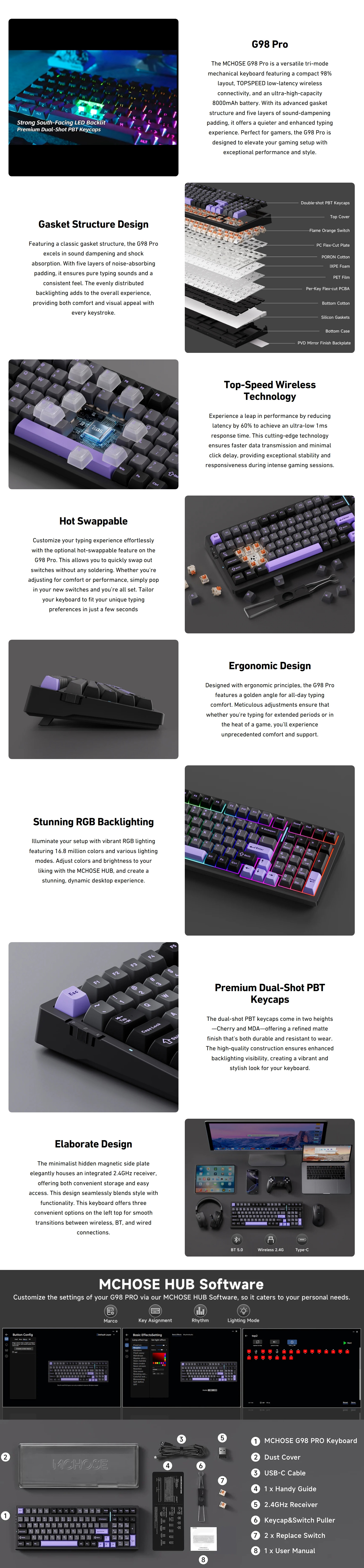 Keyboards-MCHOSE-G98-Pro-Gasket-Mount-98-Layout-Hot-Swap-Wireless-Mechanical-Gaming-Keyboard-Gray-and-Blue-Flame-Orange-Switch-KBMCG98S4-1
