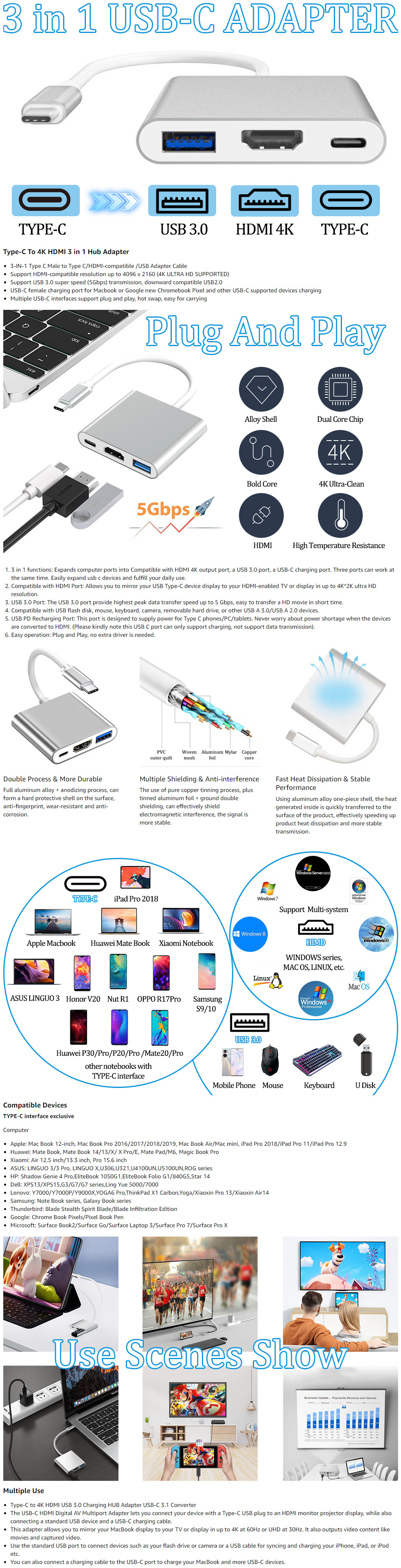 USB-Hubs-USB-C-Hub-3-in-1-Multiport-Adapter-HDMI-Adapter-4K-PD100W-Fast-Charging-USB-3-0-Port-Type-C-to-HDMI-4K-AV-Converter-for-iPhone-MacBook-iPad-etc-8