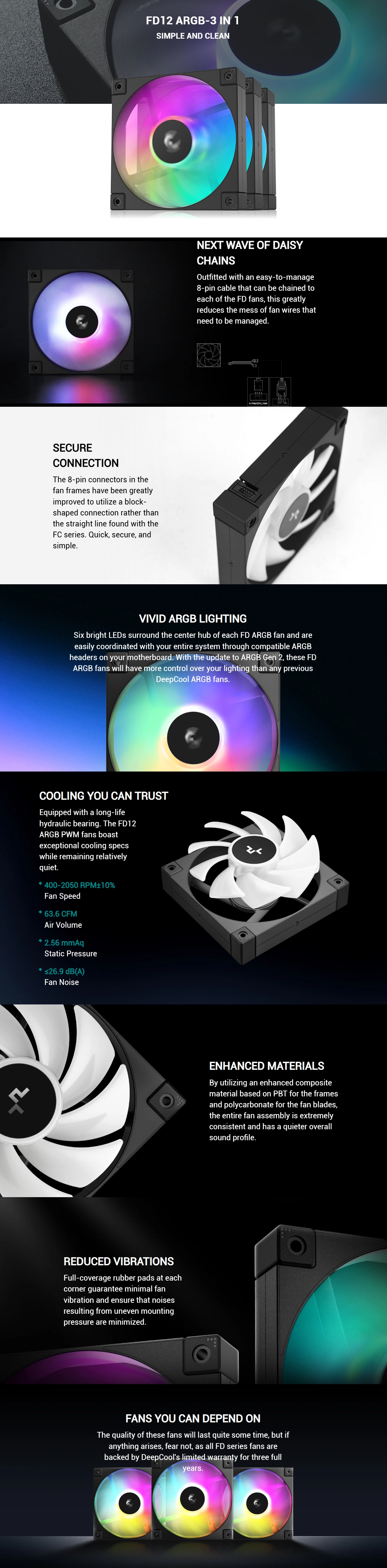 120mm-Case-Fans-DeepCool-FD12-ARGB-3-in-1-Performance-120mm-Fan-3-Pack-R-FD12-BKAPN3-G-1