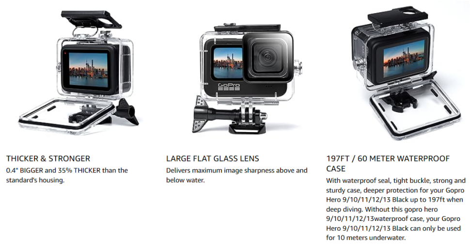 Action-Camera-60M-196FT-Waterproof-Case-for-Go-Pro-Hero-13-Hero-12-Hero-11-Hero-10-Hero-9-Protective-Underwater-Dive-Housing-Shell-black-13