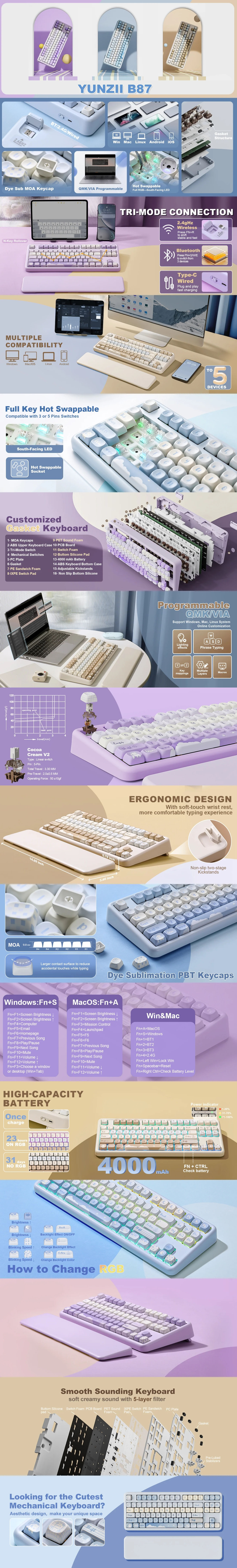 Keyboards-YUNZII-B87-QMK-VIA-Hot-Swap-Mechanical-Keyboard-with-Wrist-Rest-Purple-Cocoa-Cream-V2-Switch-KBYZB87PPLCC-1