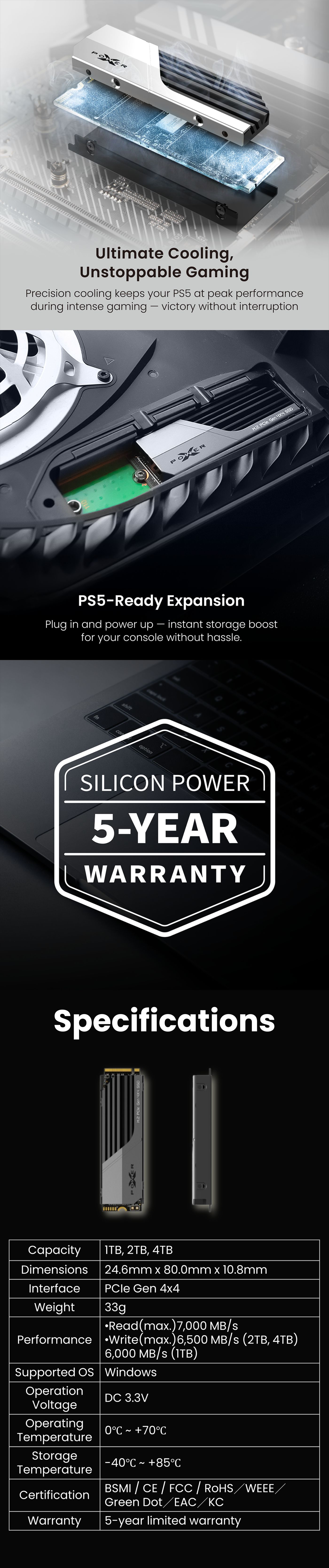 SSD-Hard-Drives-SP-Silicon-Power-XS75-4TB-Compatible-PS5-M-2-NVMe-PClex4-Gen4-Internal-SSD-with-Heatsink-Up-to-7000MB-s-SP04KGBP44XS75S5-17