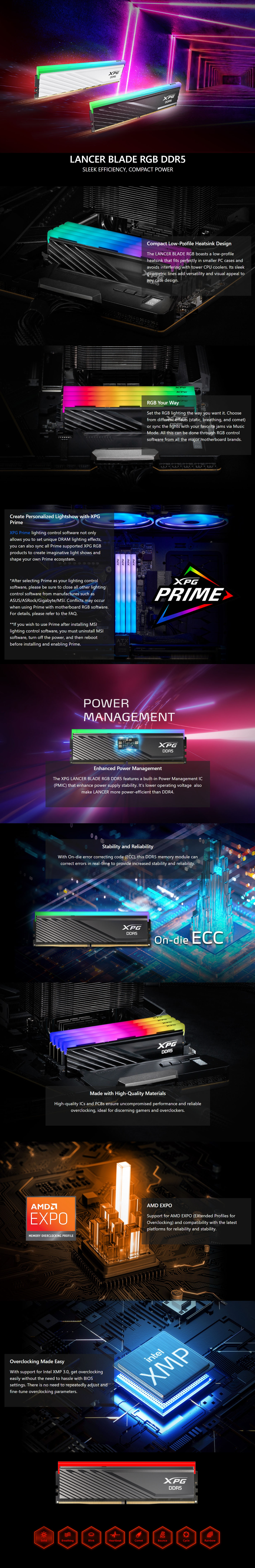 Adata-XPG-32GB-2x16GB-AX5U6000C3616G-DTLABRBK-Lancer-Blade-RGB-6000MHz-DDR5-RAM-Black-1
