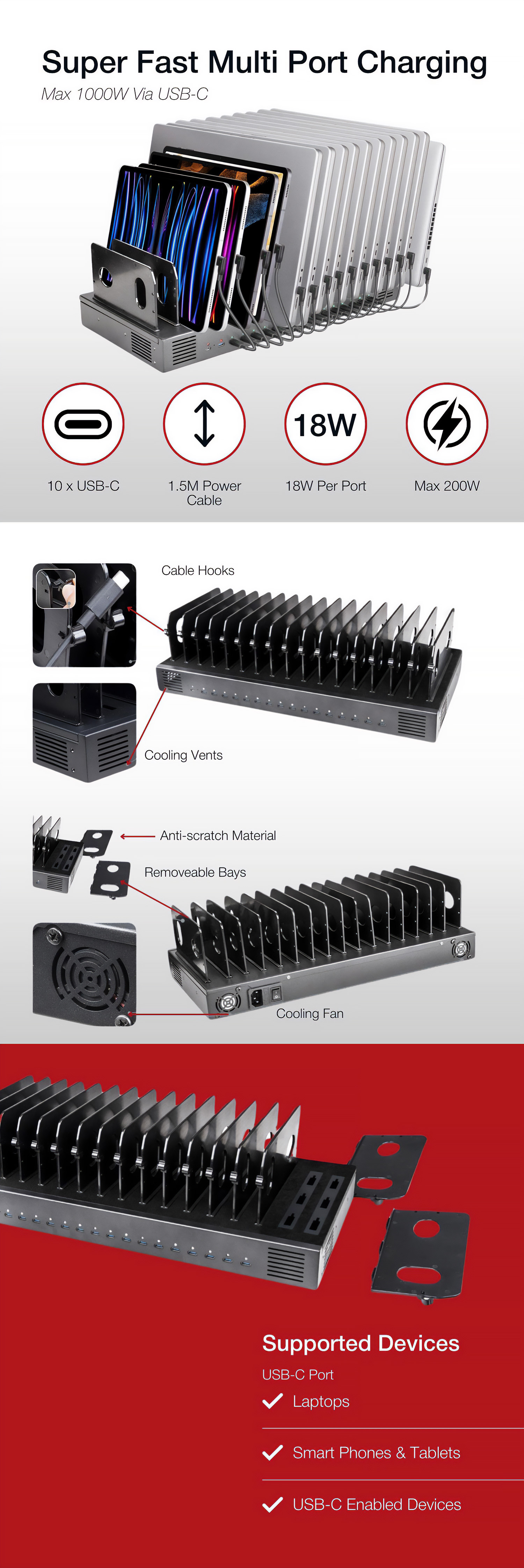 Enclosures-Docking-Shintaro-1000W-16-Port-USB-C-Charging-Dock-with-Adjustable-Bays-SH-MDUC-16T-1