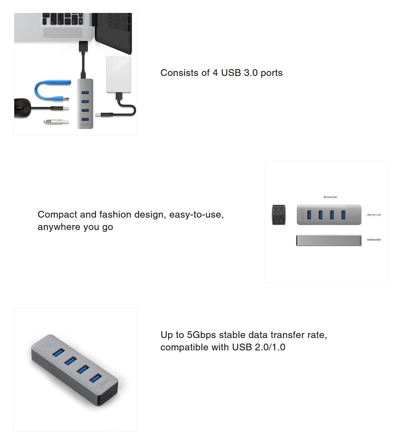 USB-Hubs-Cruxtec-4-Port-Aluminum-USB-3-0-Hub-with-USB-C-Power-Supply-Port-AU3-H4-SG-1