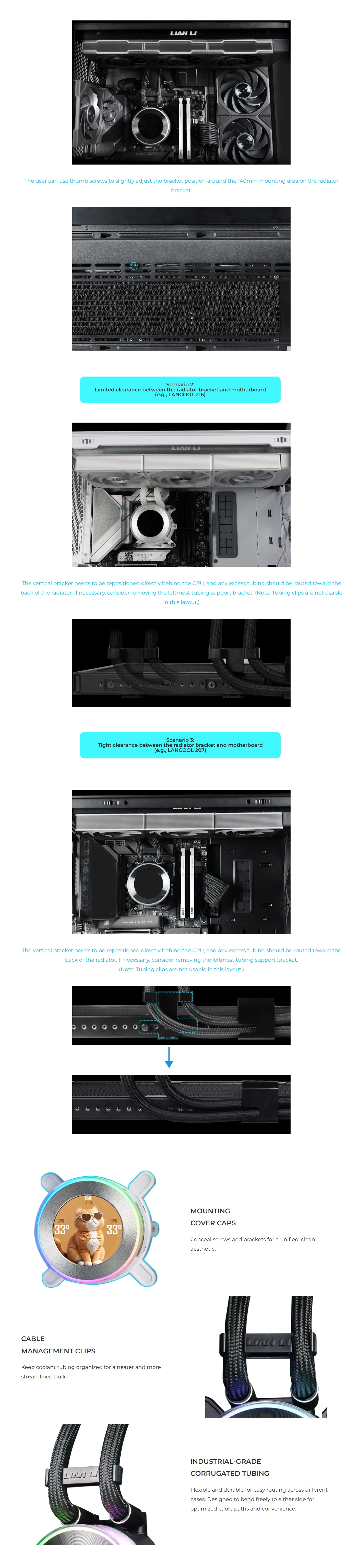 CPU-Cooling-Lian-Li-Hydroshift-l-LCD-C-360N-320-Fanless-Liquid-CPU-Cooler-White-GHS2LCD36W-3