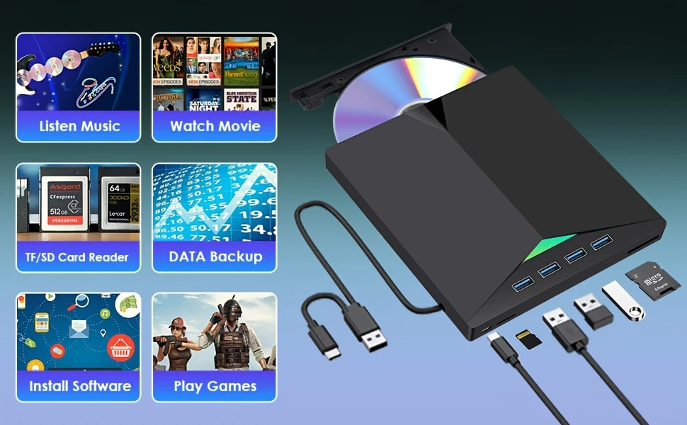 External-Optical-Drives-7-In-1-External-CD-DVD-Drive-With-4-USB-A-Ports-And-TF-SD-Card-Slots-USB-3-0-Type-CPortable-CD-DVD-Disk-Drive-Player-Burner-Reader-Writer-4