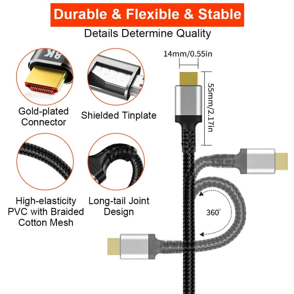 HDMI-Cables-1M-8K-Cable-Ultra-Digital-HD-UHD-High-Quality-Braided-Cord-for-Laptop-PS4-PS5-TV-Projectors-and-Monitor-8K-60Hz-4