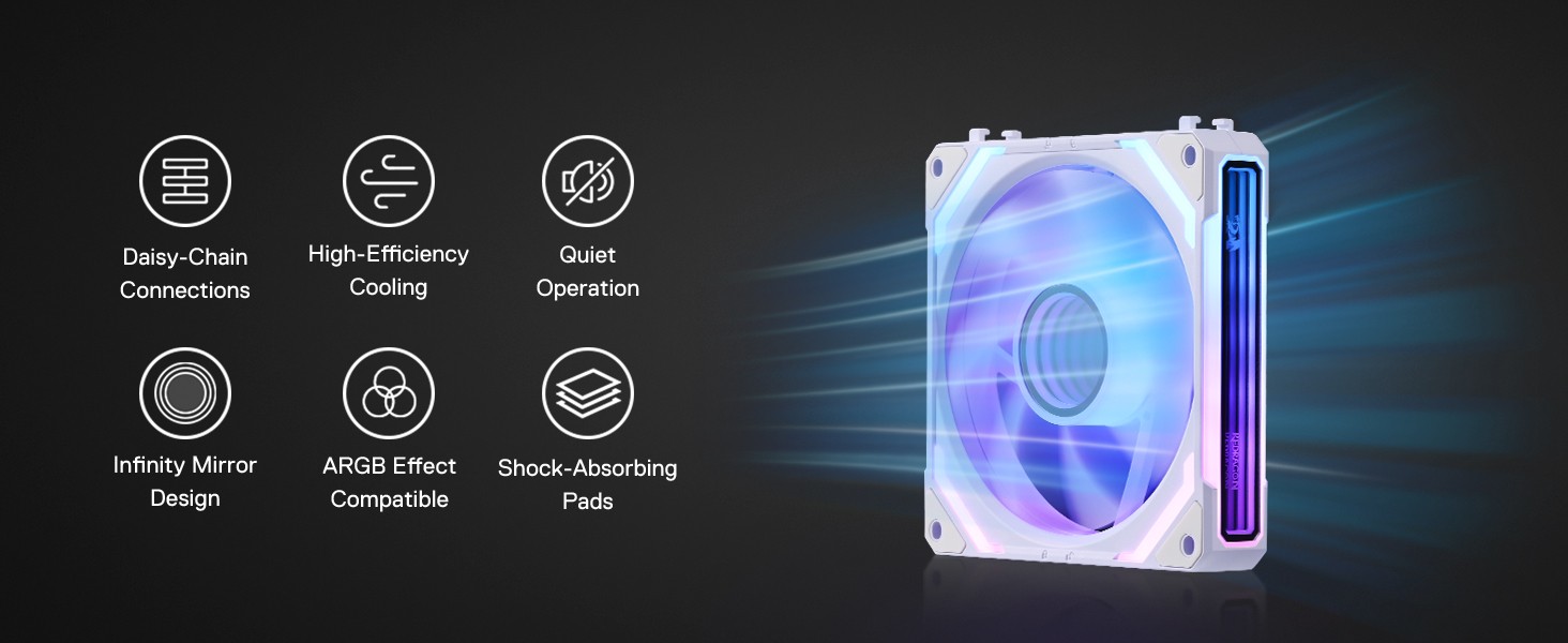 Fans-and-Accessories-Redragon-GCF012-Reverse-120mm-PC-Case-Fan-Daisy-Chain-Connection-5V-3Pin-ARGB-Lighting-4-Pin-PWM-for-Radiator-Computer-Case-Cooling-Black-10