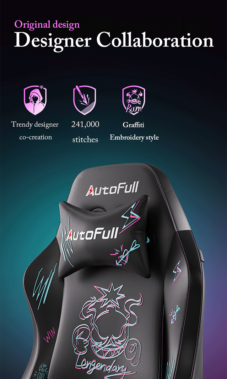 Gaming-Chairs-AutoFull-C3-Graffiti-Gaming-Chair-With-Built-In-Lumbar-Support-AF111BSSA-Black-Purple-10