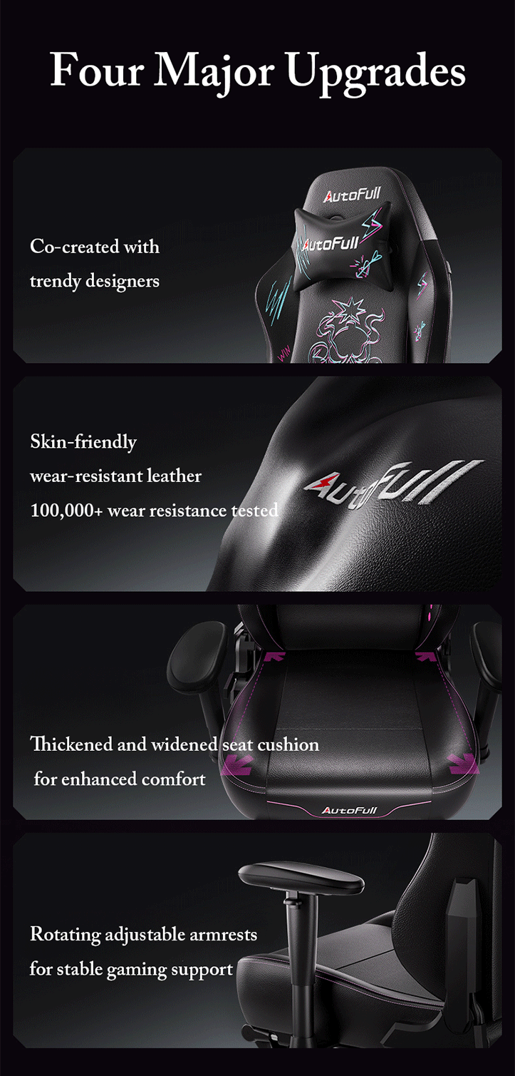 Gaming-Chairs-AutoFull-C3-Graffiti-Gaming-Chair-With-Built-In-Lumbar-Support-AF111BSSA-Black-Purple-9