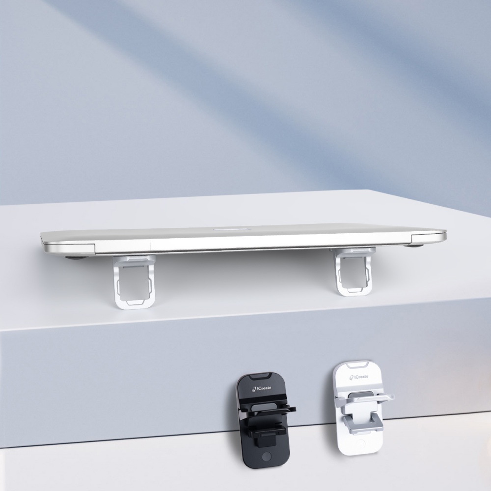 Laptop-Accessories-iCreate-Mini-Portable-Laptop-Metal-Stand-for-Desk-Keyboard-Riser-2pcs-Silver-22