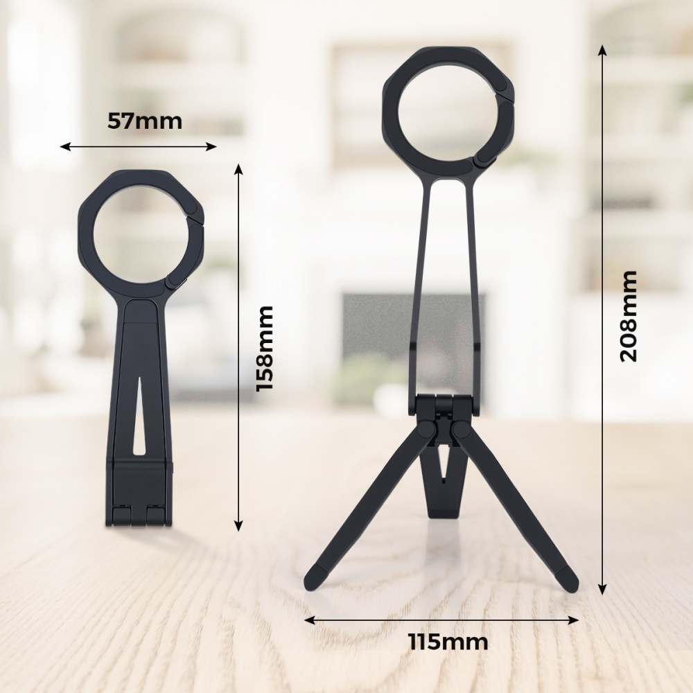 Phone-Holders-iCreate-Magnetic-Portable-Triangle-Stand-With-Spring-Buckle-Suit-for-MagSafe-Mobile-Phone-Live-Broadcast-Black-30