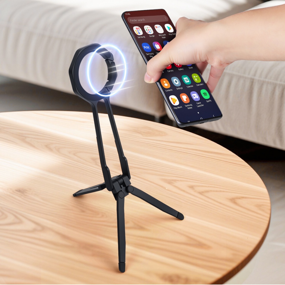 Phone-Holders-iCreate-Magnetic-Portable-Triangle-Stand-With-Spring-Buckle-Suit-for-MagSafe-Mobile-Phone-Live-Broadcast-Silver-26