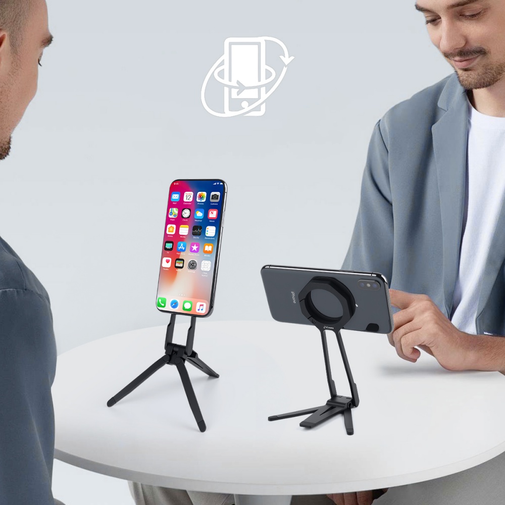 Phone-Holders-iCreate-Magnetic-Portable-Triangle-Stand-With-Spring-Buckle-Suit-for-MagSafe-Mobile-Phone-Live-Broadcast-Silver-27