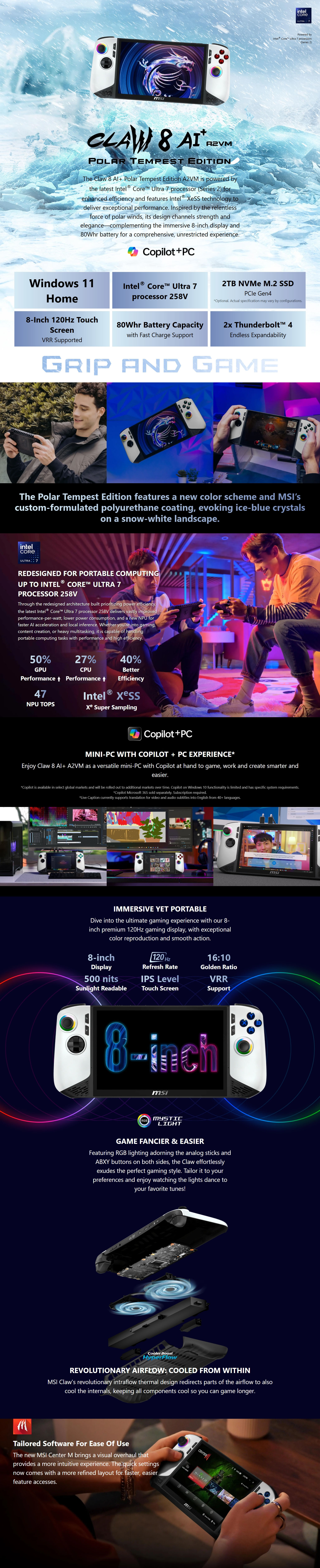 Video-Games-Consoles-MSI-Claw-8-AI-A2VM-Polar-Tempest-Edition-8in-FHD-120Hz-Touchscreen-Ultra-7-258V-2TB-SSD-32GB-RAM-W11H-Handheld-Gaming-Console-Claw-8-AI-A2VM-Polar-1