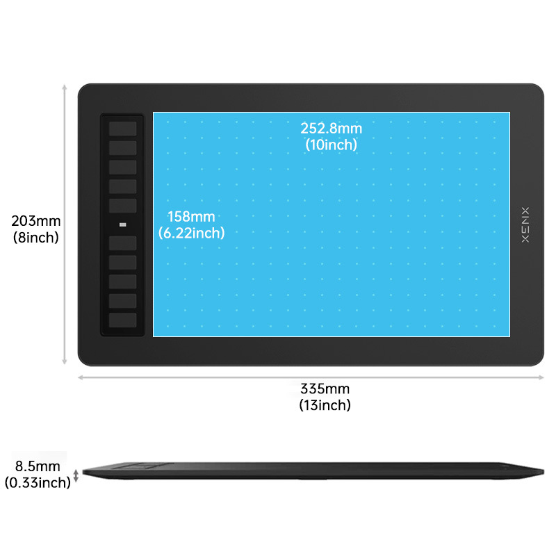 Graphics-Tablet-XENX-P3-1060B-Graphic-Drawing-Tablet-10x6-inch-with-10-Shortcut-Keys-8192-Pressure-Levels-Battery-Free-Pen-Compatible-with-MacOS-Windows-Android-11