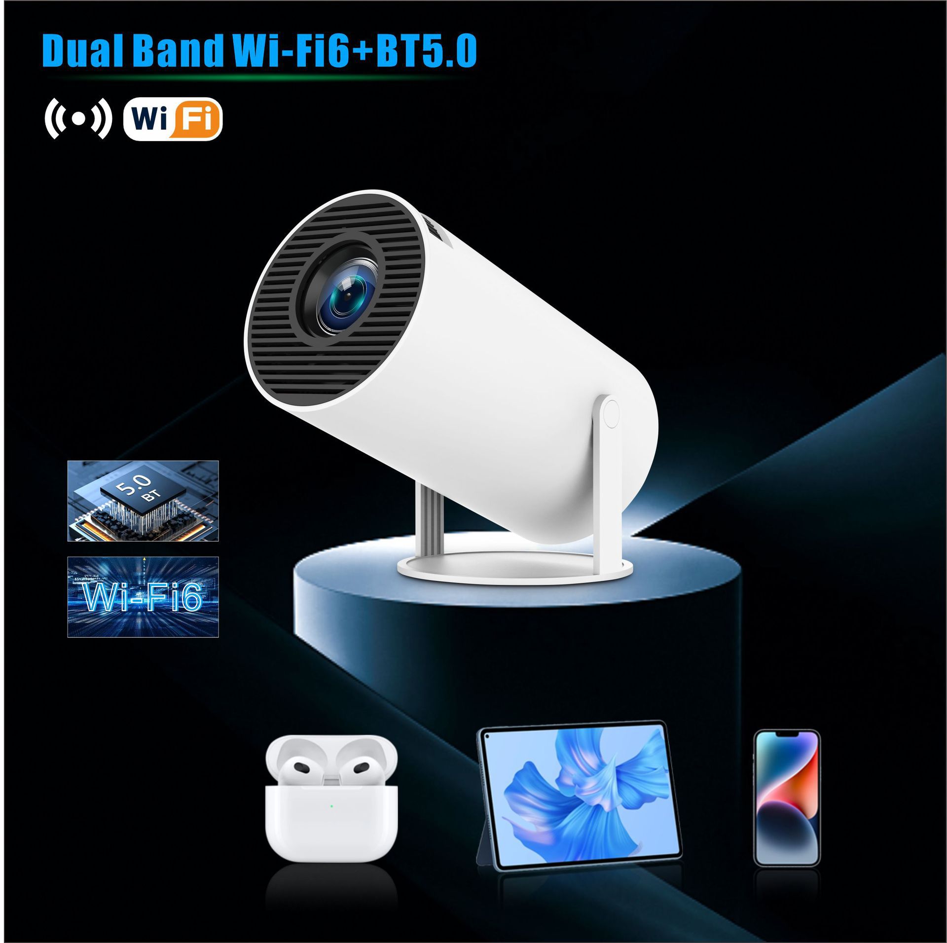 Projectors-Portable-4K-HD-Mini-Projector-Support-Android-11-0-Dual-WIFI-Wireless-5-2-Mini-Projector-with-Auto-Keystone-Correction-180-Adjustment-10