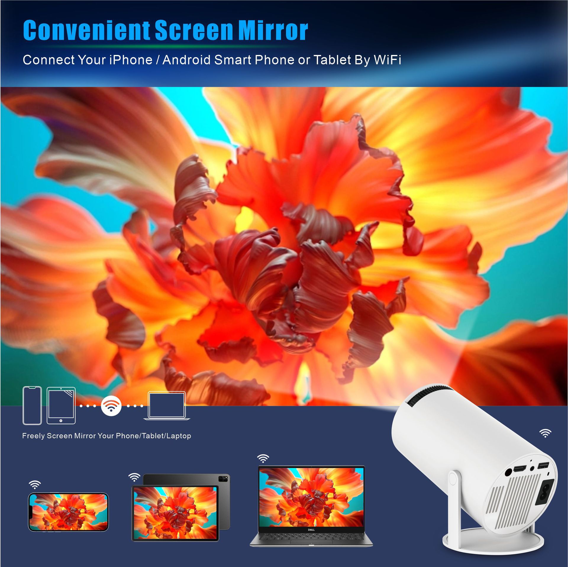Projectors-Portable-4K-HD-Mini-Projector-Support-Android-11-0-Dual-WIFI-Wireless-5-2-Mini-Projector-with-Auto-Keystone-Correction-180-Adjustment-13