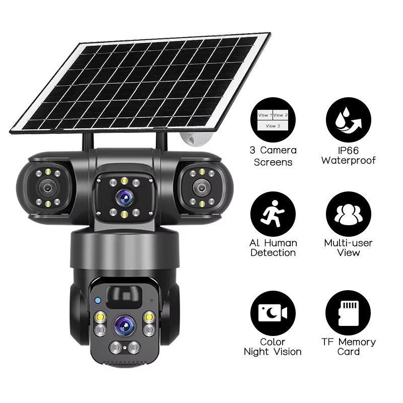 Surveillance-Cameras-360-Panoramic-Triple-Lens-Security-Camera-Wireless-Smart-WiFi-Solar-Powered-PTZ-Camera-9