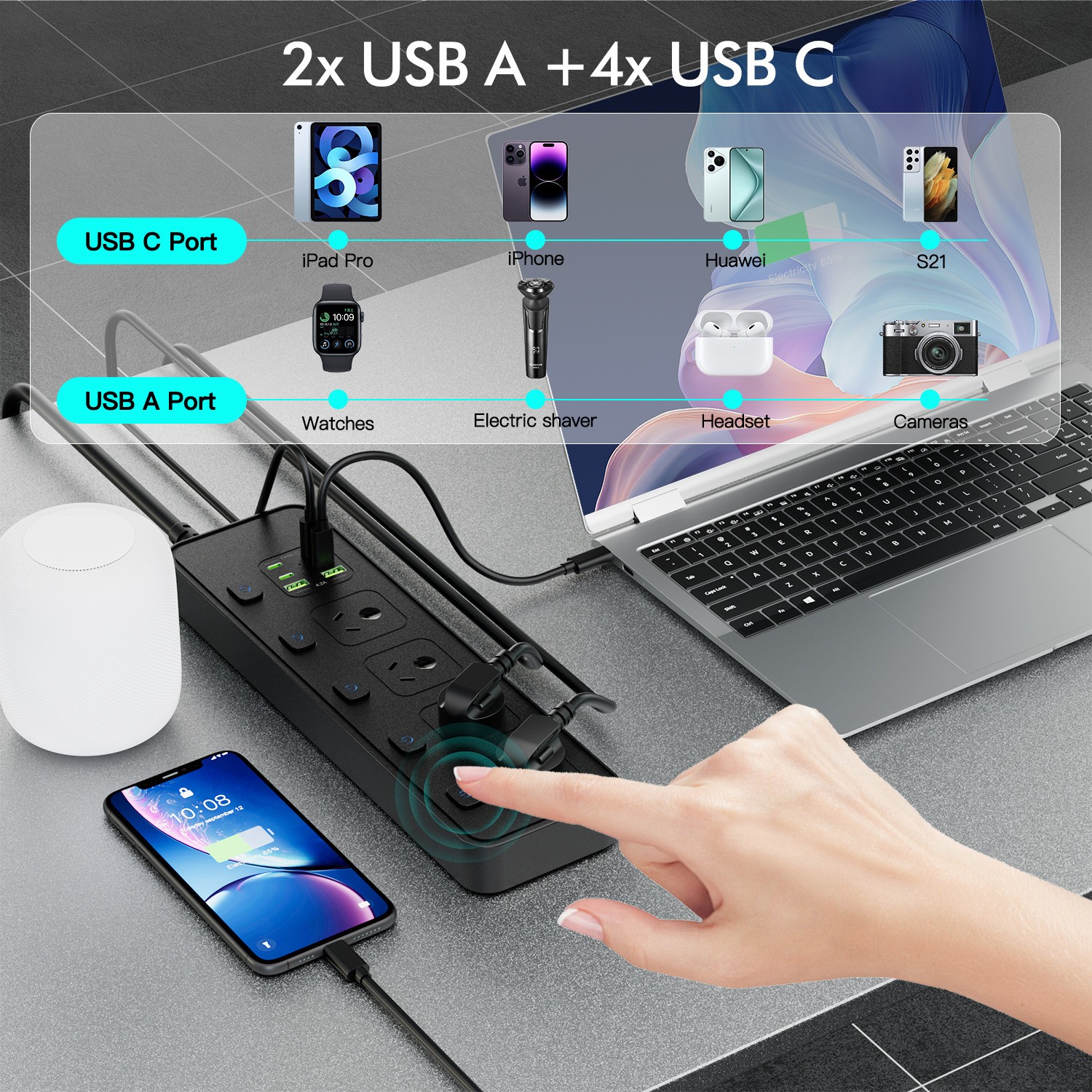 Switches-and-Sockets-Power-Strip-with-4-AC-Outlets-and-2-USB-Ports-4-USB-C-Charging-Ports-3000W-10A-1-8M-Long-Extension-Cord-for-Home-Office-Hotel-White-9
