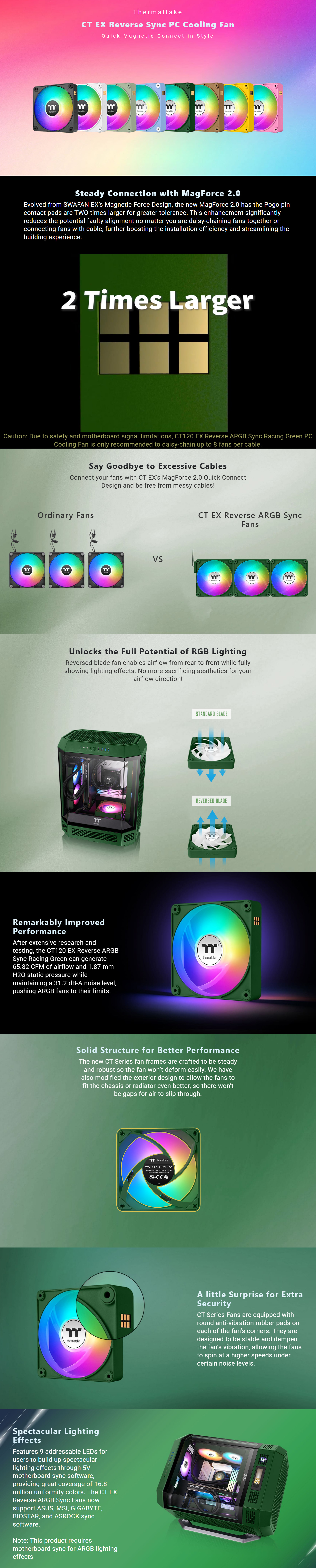 120mm-Case-Fans-Thermaltake-CT120-EX-Reverse-Blades-120mm-ARGB-Racing-Green-PWM-Fan-3-Pack-CL-F226-PL12RG-A-3