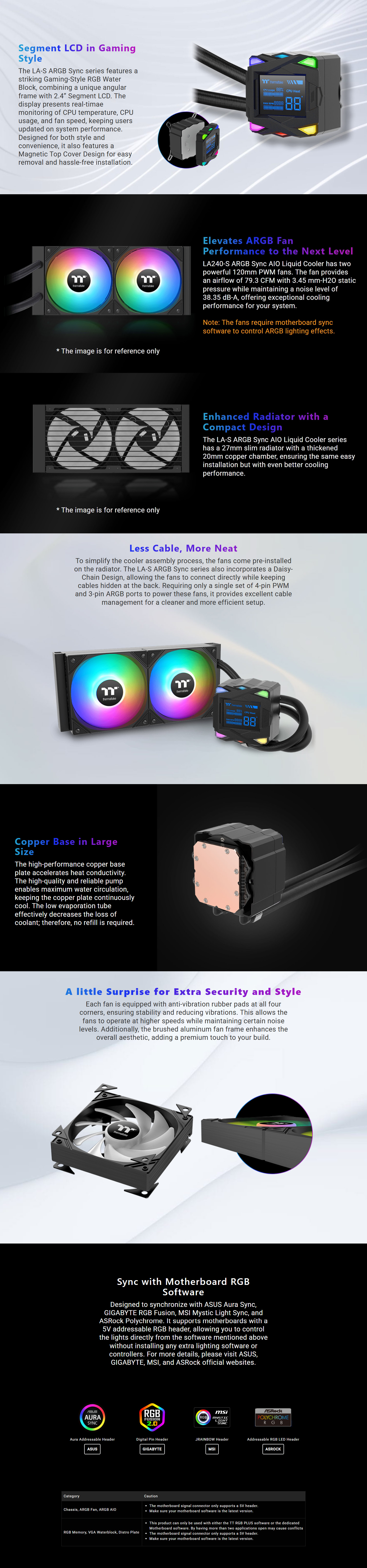 CPU-Cooling-Thermaltake-LA240-S-240mm-ARGB-AIO-Liquid-CPU-Cooler-Black-CL-W461-PL12SW-A-1