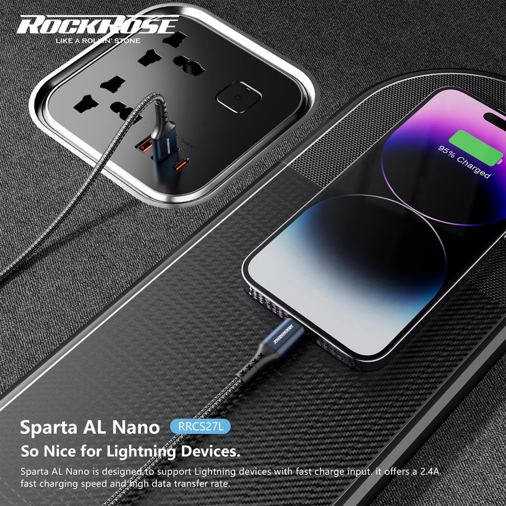 USB-Cables-Rockrose-Sparta-AL-Nano-USB-A-to-Lightning-Fast-Charging-Cable-50cm-RRCS27L-1