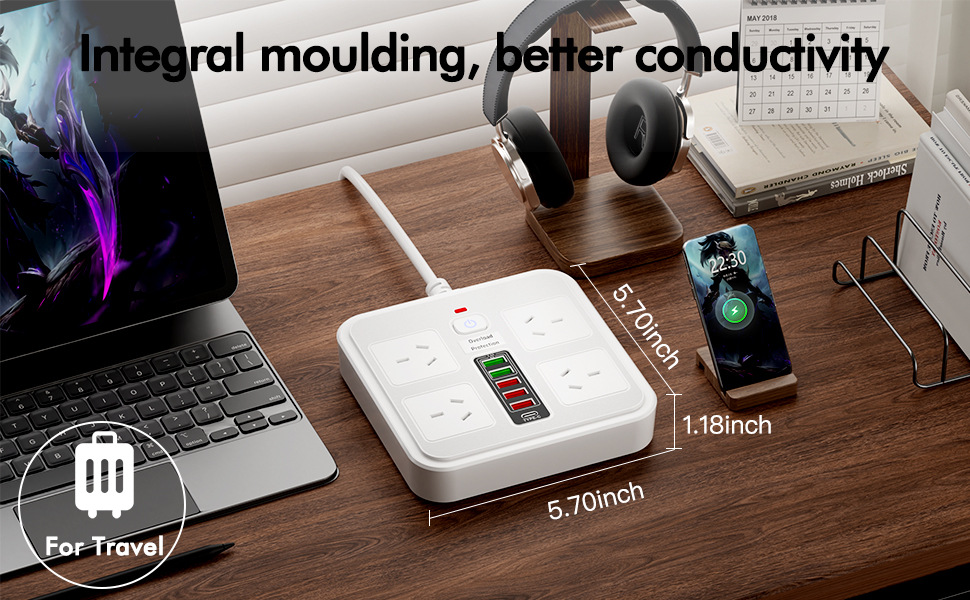 Powerboards-and-Adapters-Powerboard-USB-10in1-Power-Board-with-Surge-Protection-Smart-USB-C-Power-Board-with-4-Outlets-Wall-Mountable-Powerboard-with-2M-Power-Extension-White-13