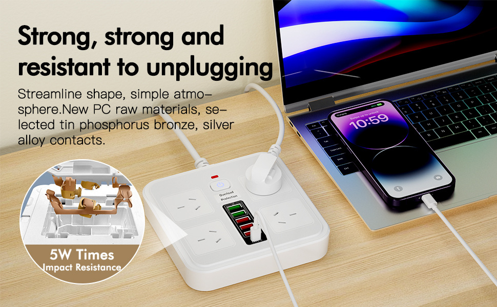 Powerboards-and-Adapters-Powerboard-USB-10in1-Power-Board-with-Surge-Protection-Smart-USB-C-Power-Board-with-4-Outlets-Wall-Mountable-Powerboard-with-2M-Power-Extension-White-9