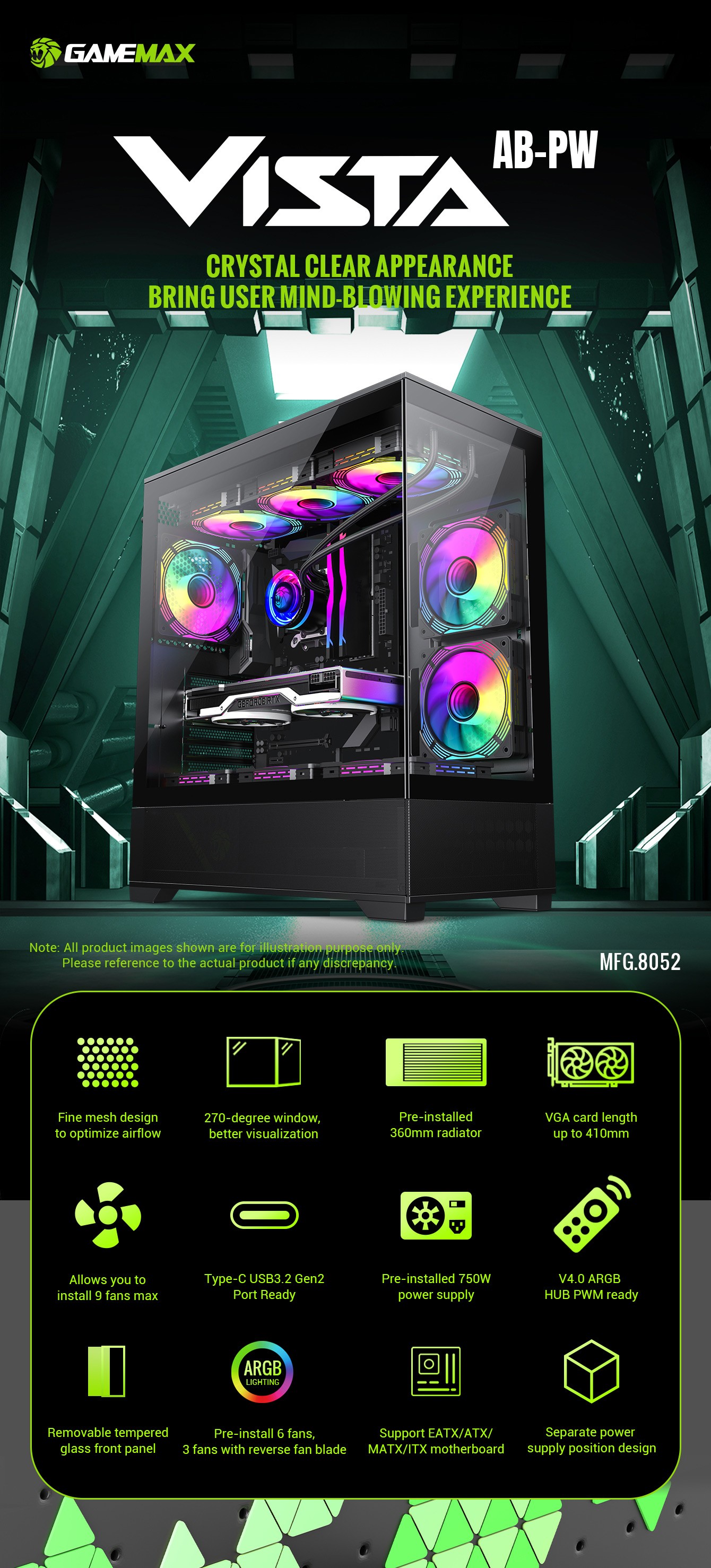Gamemax-Vista-AB-Case-GX-750-PRO-BK-Power-Supply-IceBurg-Infinity-360-Cooler-Combo-19