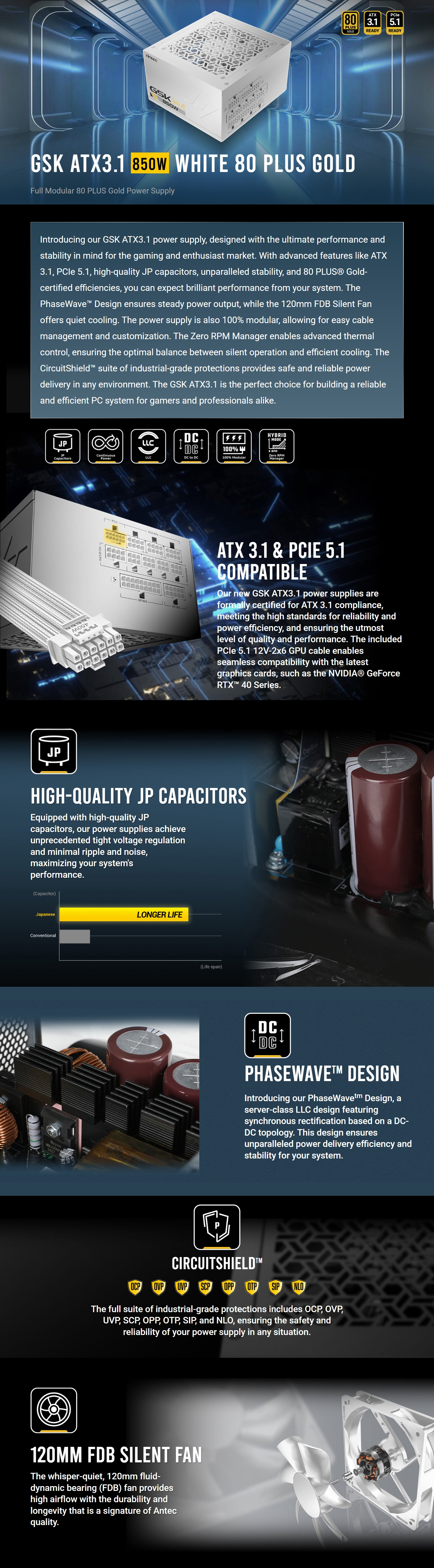 Power-Supply-PSU-Antec-GSK850-V2-850W-80-Gold-Fully-Modular-PCIe-5-1-ATX-3-1-Power-Supply-White-GSK850-V2-White-AU-1