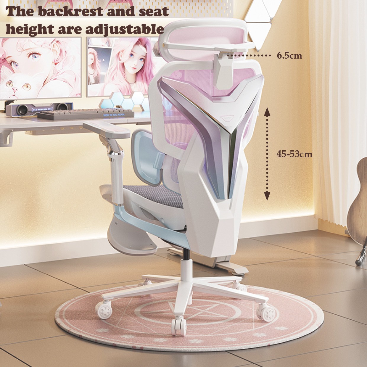 Gaming-Chairs-AutoFull-G7-Ergonomic-Gaming-Chair-With-3D-Headrest-Advanced-Lumbar-support-Cherry-blooms-White-25 Gaming-Chairs-AutoFull-G7-Ergonomic-Gaming-Chair-With-3D-Headrest-Advanced-Lumbar-support-Cherry-blooms-White-25