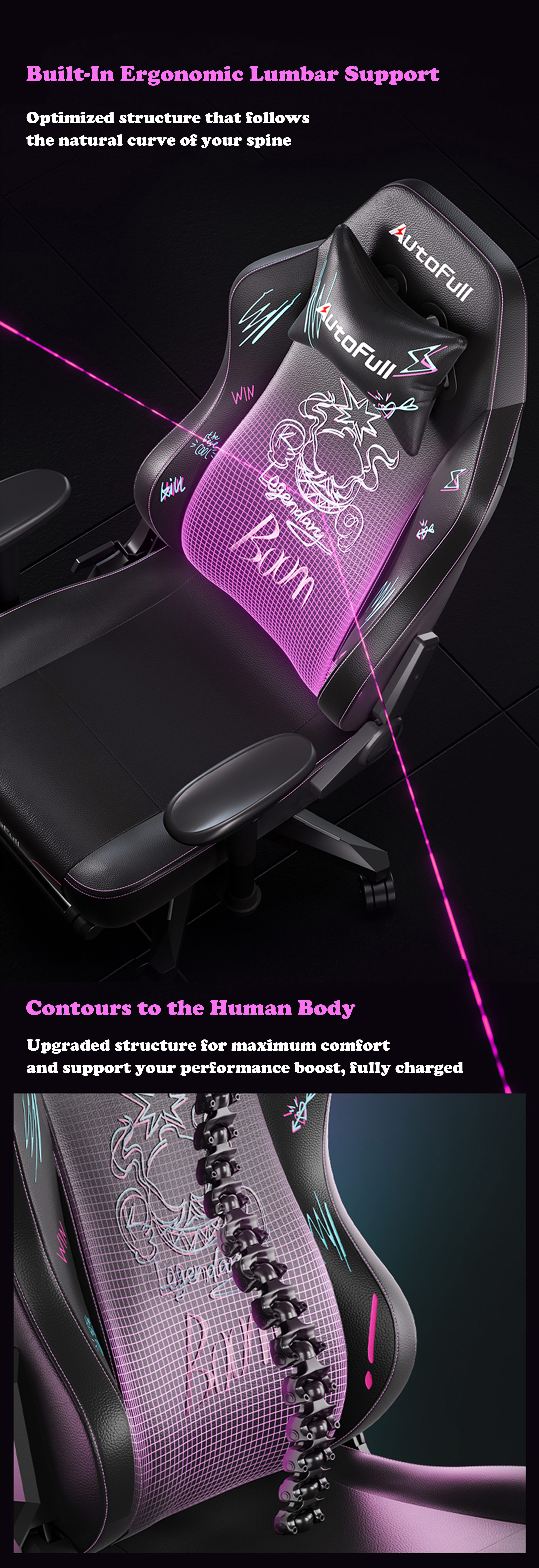 Gaming-Chairs-AutoFull-C3-Graffiti-Gaming-Chair-With-Built-In-Lumbar-Support-AF111BSSA-Black-Purple-35