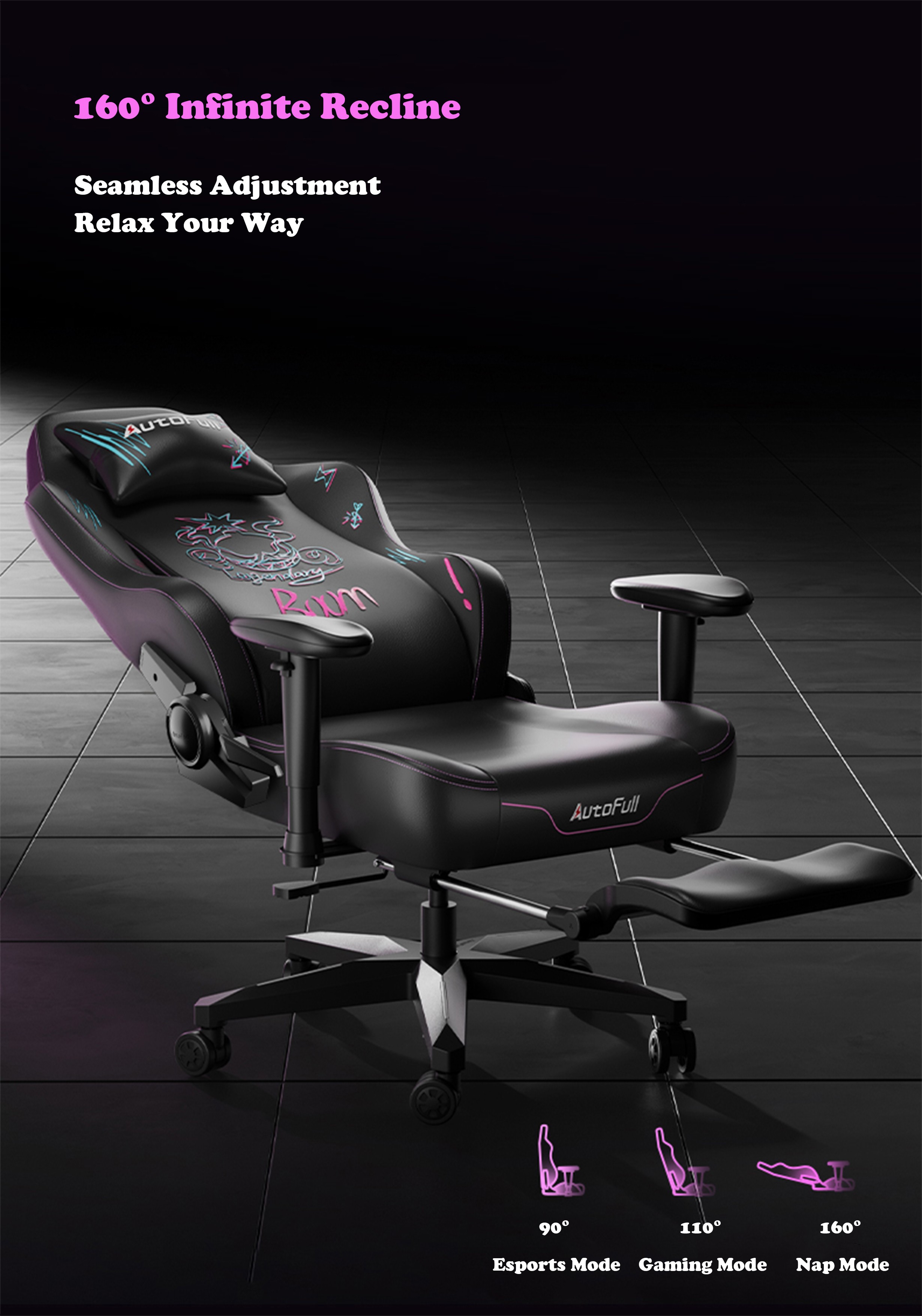 Gaming-Chairs-AutoFull-C3-Graffiti-Gaming-Chair-With-Built-In-Lumbar-Support-AF111BSSA-Black-Purple-38
