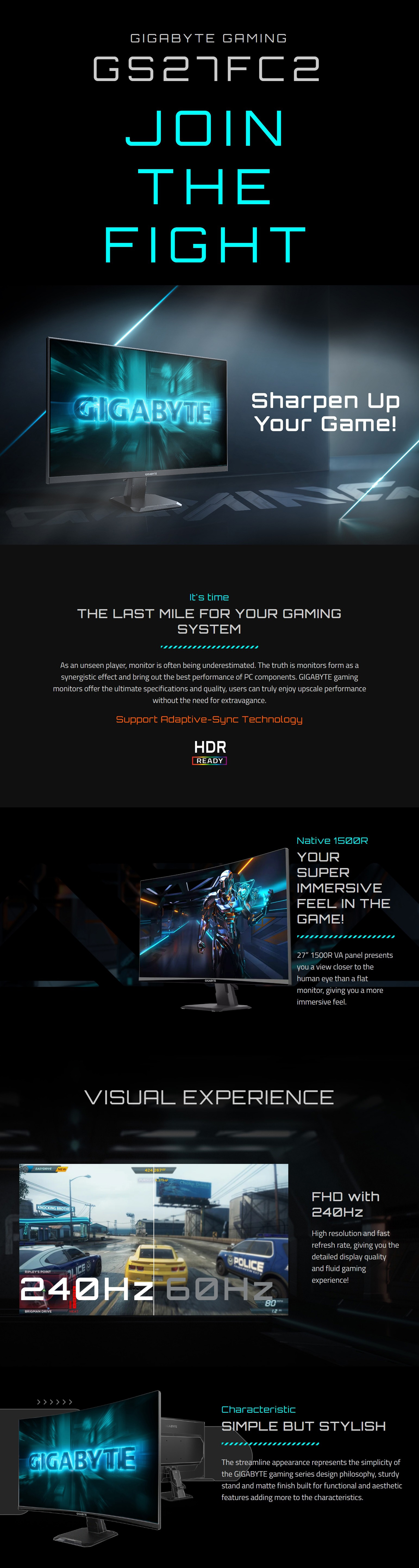 Monitors-Gigabyte-27in-FHD-240Hz-VA-Curved-Gaming-Monitor-GS27FC2-1