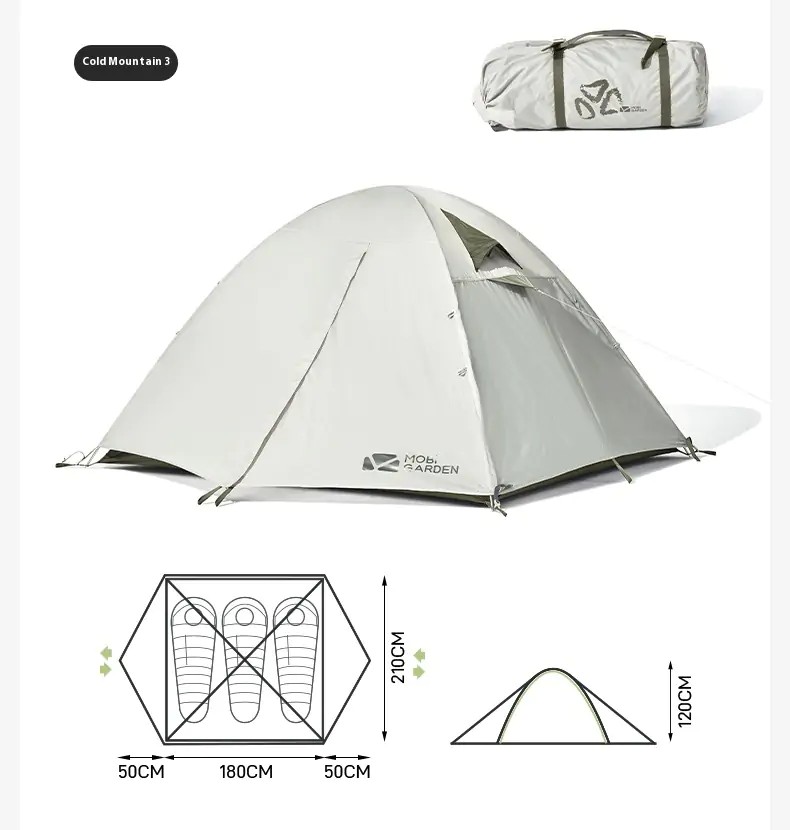 Tent-Mat-MOBI-GARDEN-Cold-Mountain-3-PLUS-Tent-with-Extended-Snow-Skirt-and-Windproof-Design-Suitable-for-1-3-People-SAND-14