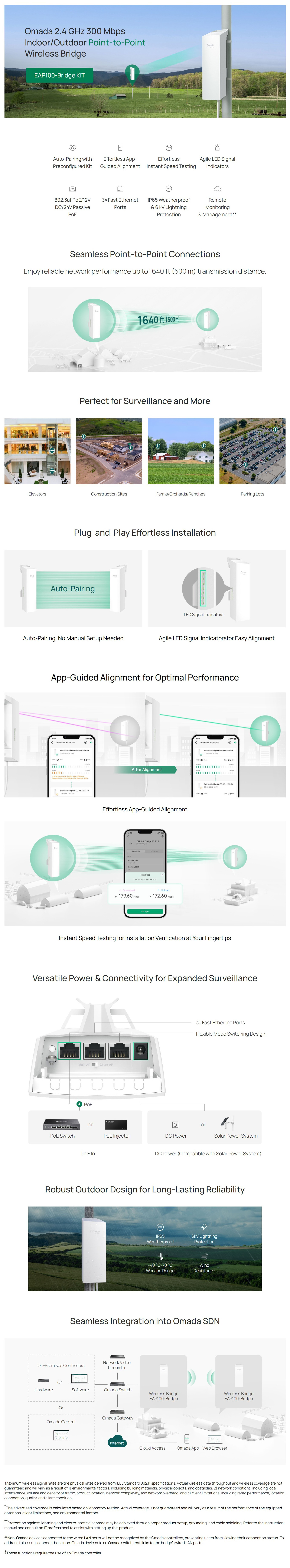 Wireless-Access-Points-WAP-TP-Link-Omada-2-4GHz-300Mbps-Indoor-Outdoor-Wireless-Bridge-EAP100-Bridge-KIT-1