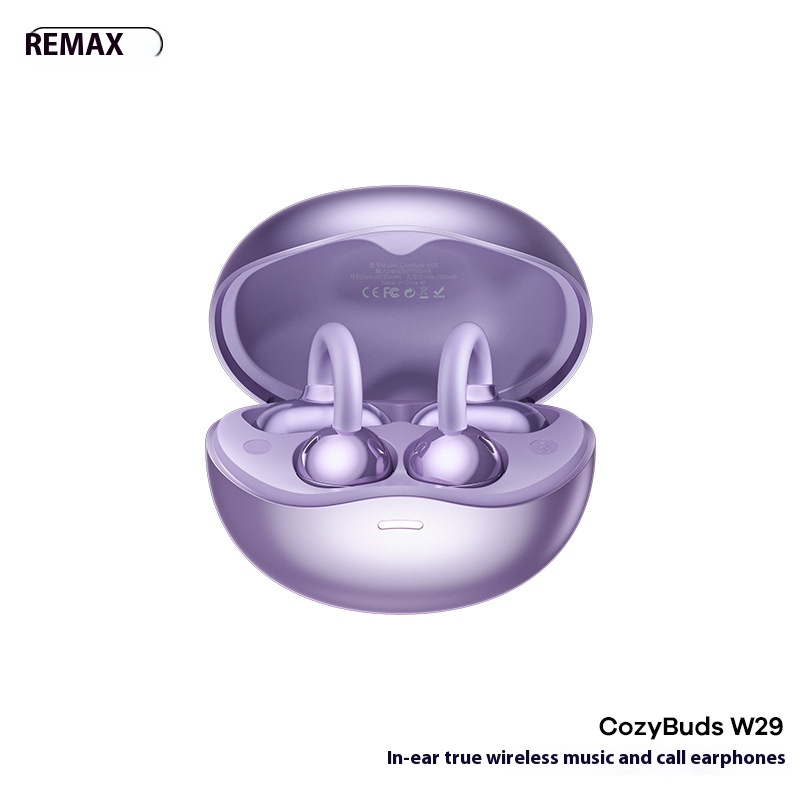 Headphones-REMAX-clip-on-OWS-true-wireless-music-calling-Bluetooth-headset-open-high-definition-compact-headset-W29-streamer-purple-3