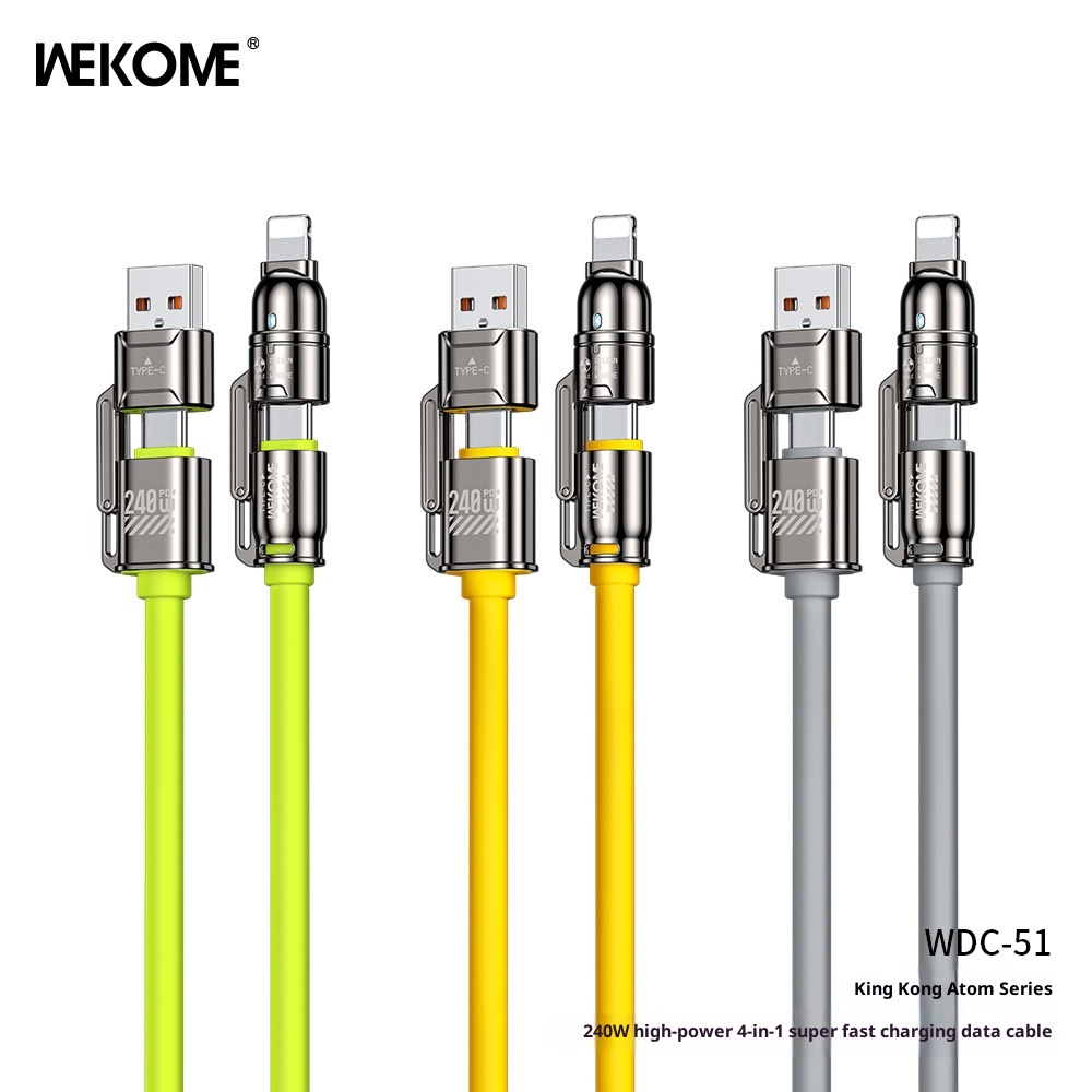 Charging-Cables-WEKOME-diamond-atom-240W-skin-friendly-silicone-high-power-four-in-one-super-fast-charging-data-line-WDC-51-orange-5