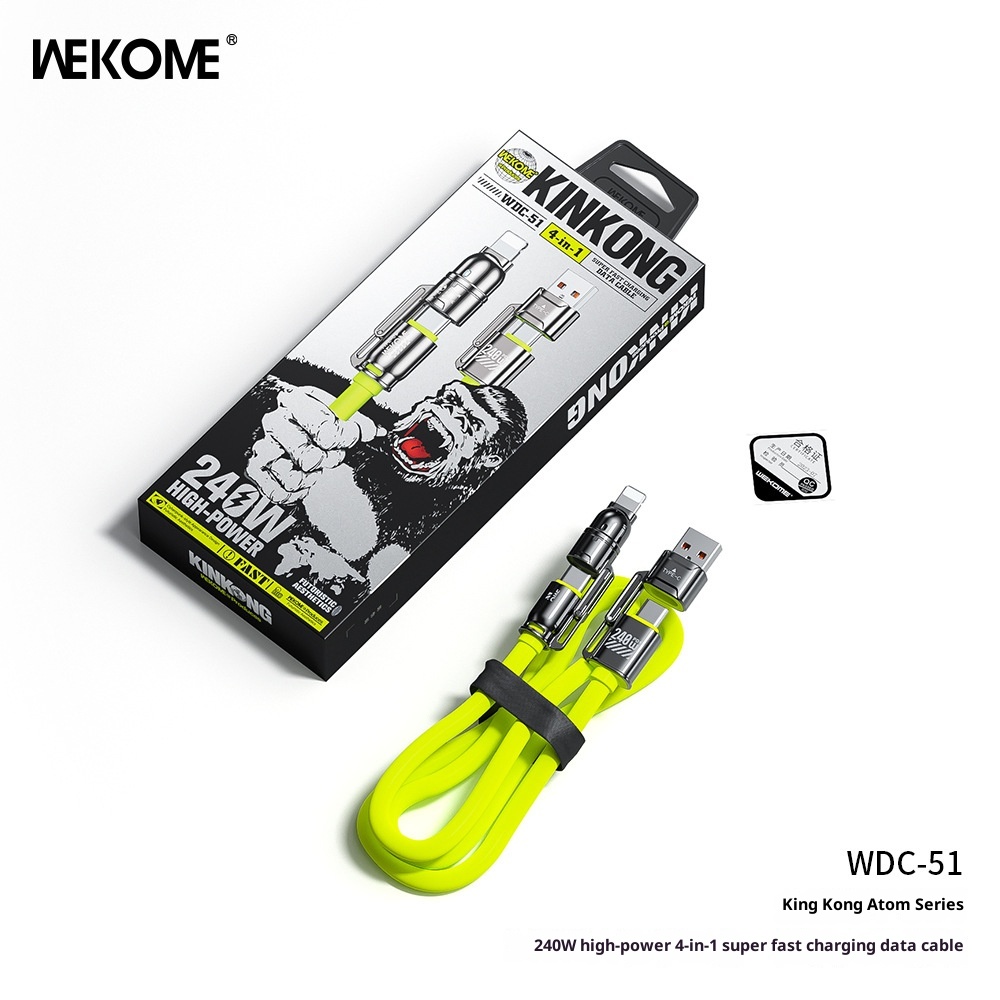 Charging-Cables-WEKOME-diamond-atom-240W-skin-friendly-silicone-high-power-four-in-one-super-fast-charging-data-line-WDC-51-turquoise-10