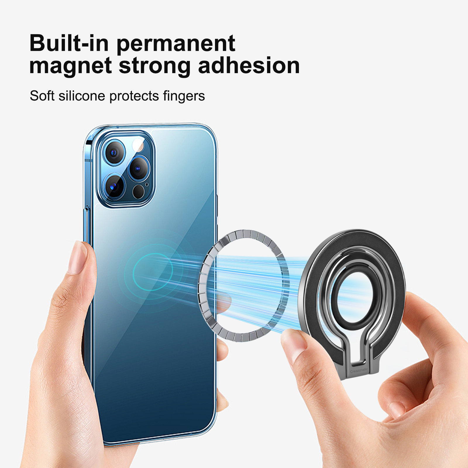 Phone-Holders-iCreate-Magnetic-Metal-Kickstand-Ring-Stand-Compatible-for-MagSafe-and-Android-Smartphones-Orange-42