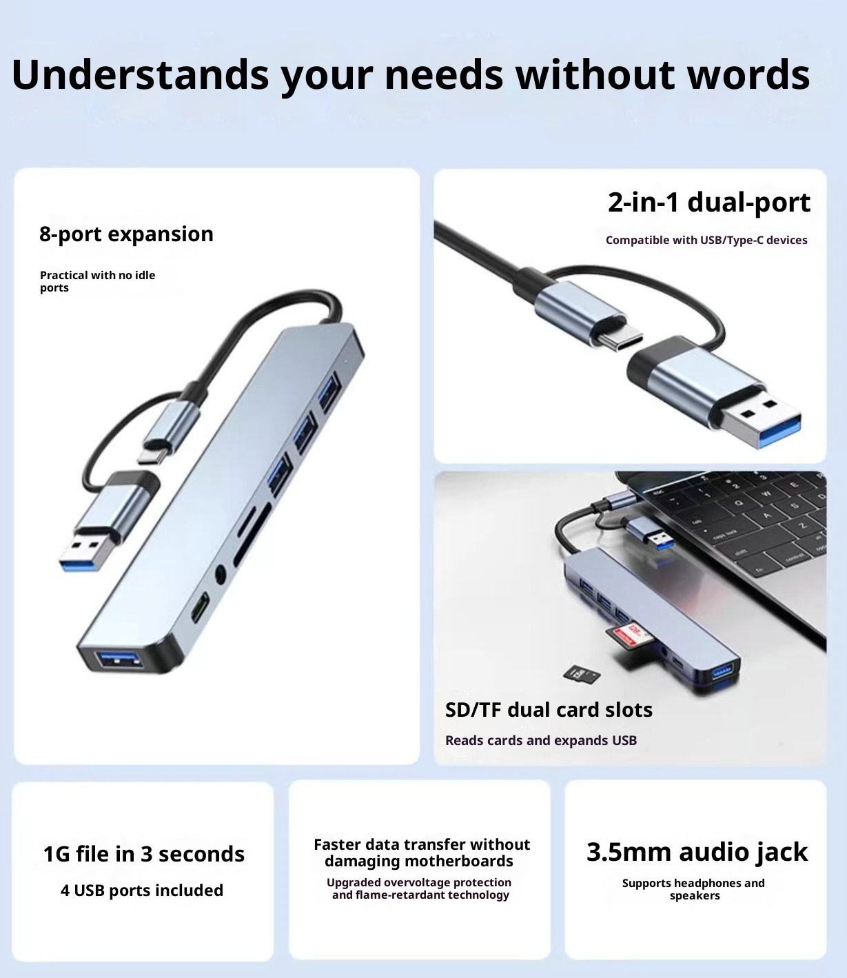 Charger-8-in-1-USB-Hub-3-0-TF-SD-Card-Reader-Multi-Port-Expander-for-Laptops-11