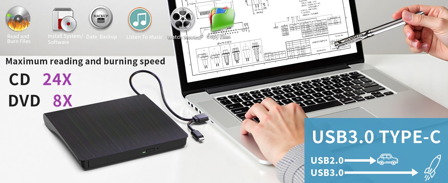 USB-Hubs-External-DVD-Drive-USB-3-0-and-Type-C-CD-DVD-Disc-Reader-Writer-Burner-Player-Slim-and-Portable-CD-DVD-RW-Optical-Drive-for-PC-Laptop-Desktop-4