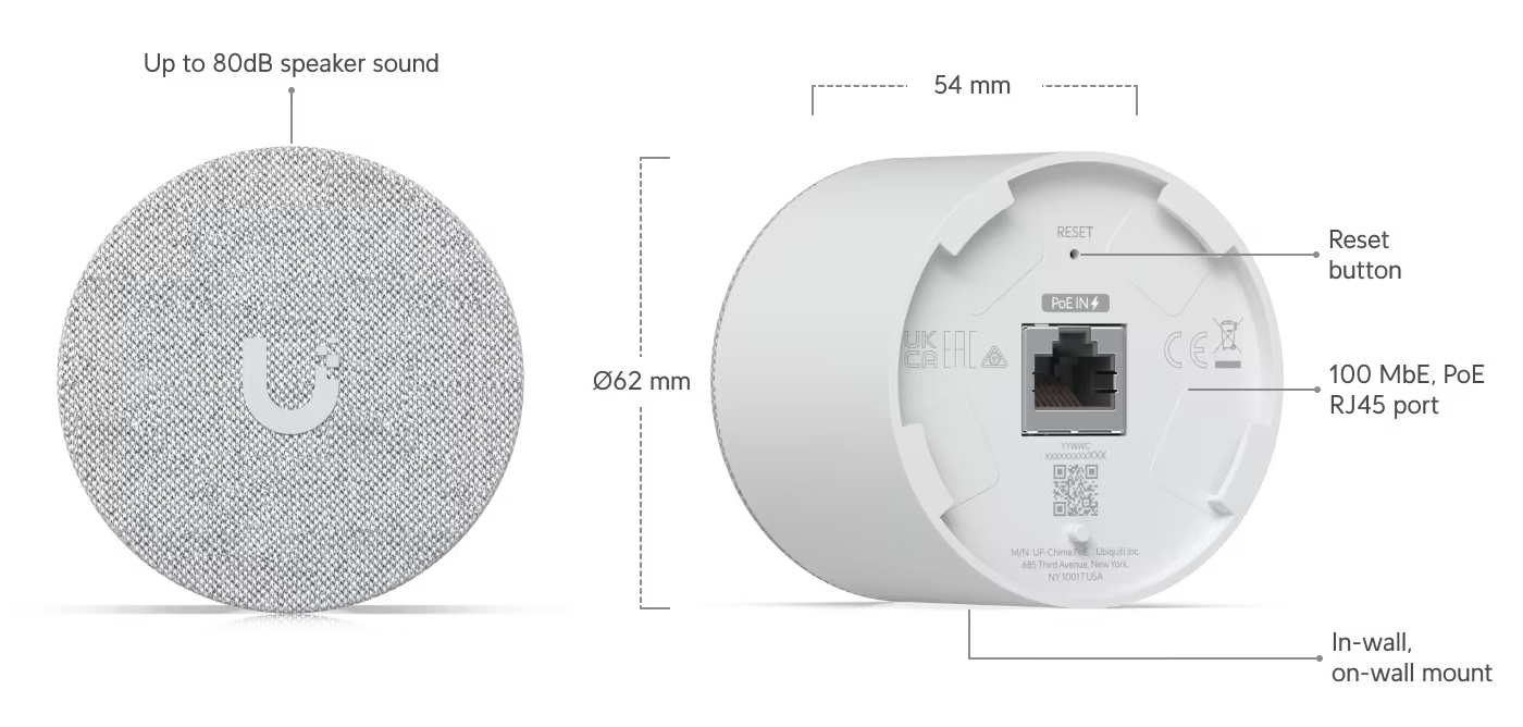 Security-Surveillance-Ubiquiti-PoE-Smart-Chime-for-UniFi-Doorbell-or-Door-Access-Hub-UACC-Chime-PoE-1