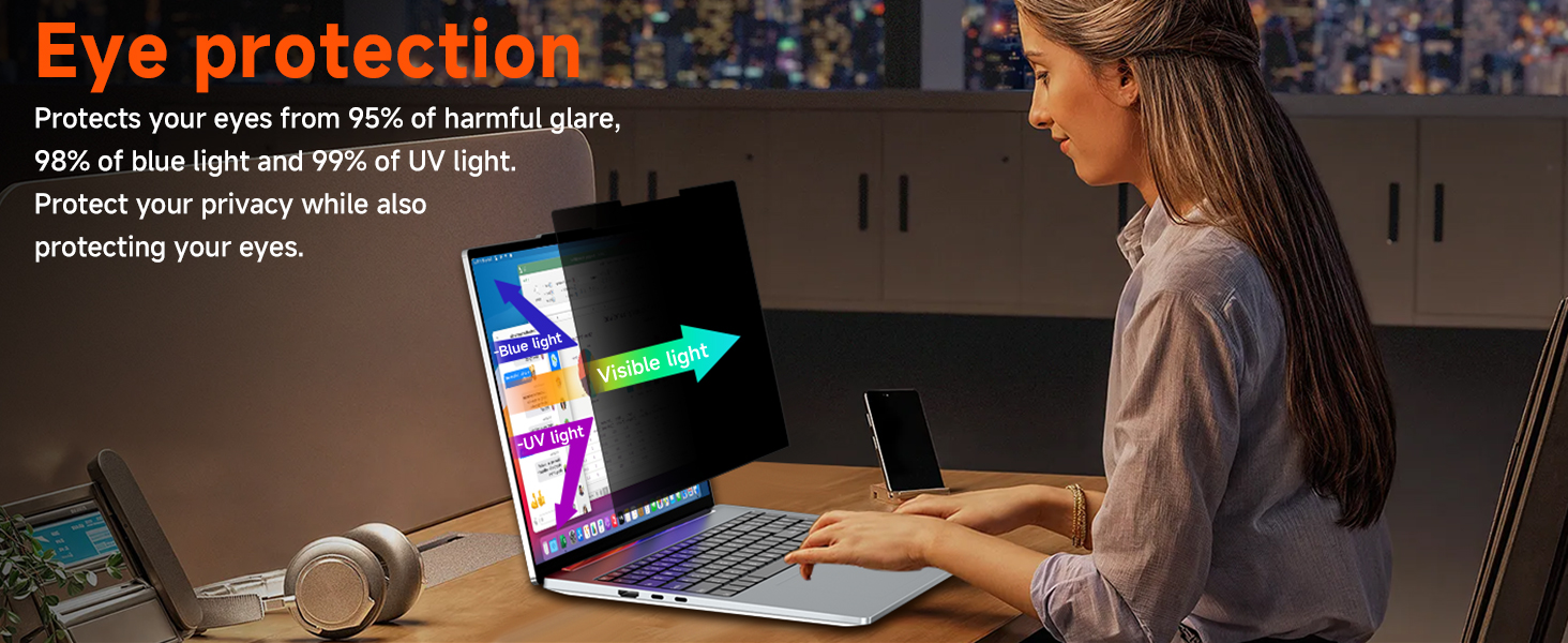 Laptop-Accessories-Magnetic-Laptop-Privacy-Screen-14-inch-for-16-9-Computer-Monitor-14-Removable-Anti-Glare-Protector-Blue-Light-Filter-Shield-Compatible-with-Lenovo-H-10