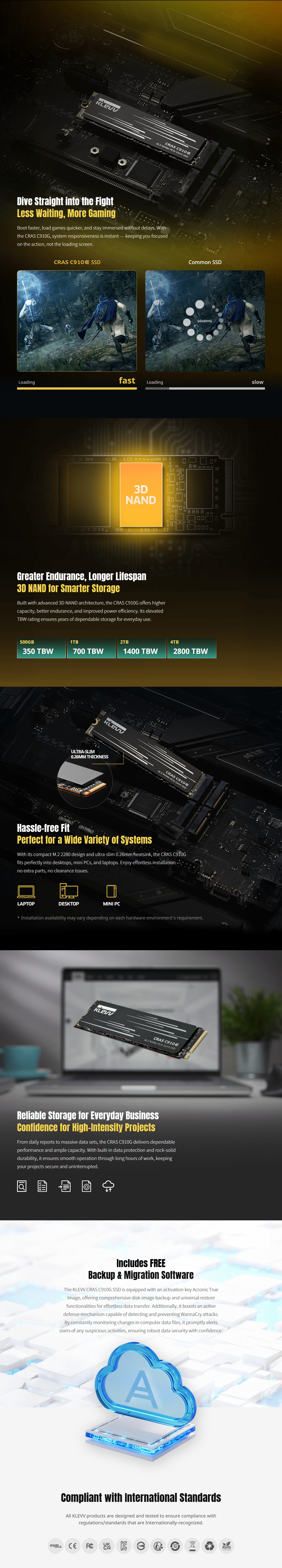 SSD-Hard-Drives-KLEVV-1TB-K01TBM2SP0-10G-CRAS-C910G-PCIe-4-0-NVMe-M-2-2280-SSD-2