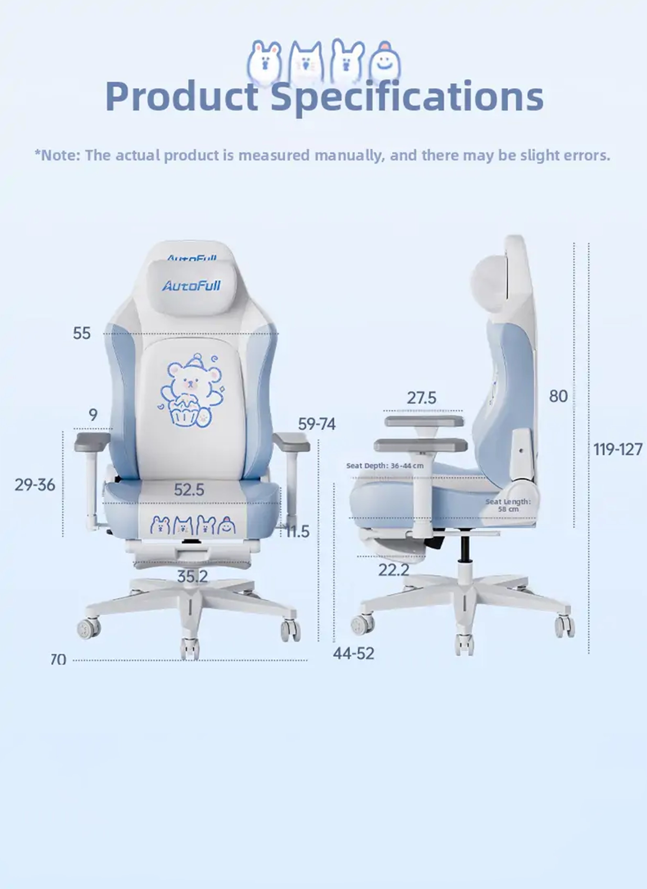 Gaming-Chairs-AutoFull-C3Pro-Gaming-Chair-With-3D-Headrest-Advanced-Lumbar-support-Snow-White-Bear-edition-30