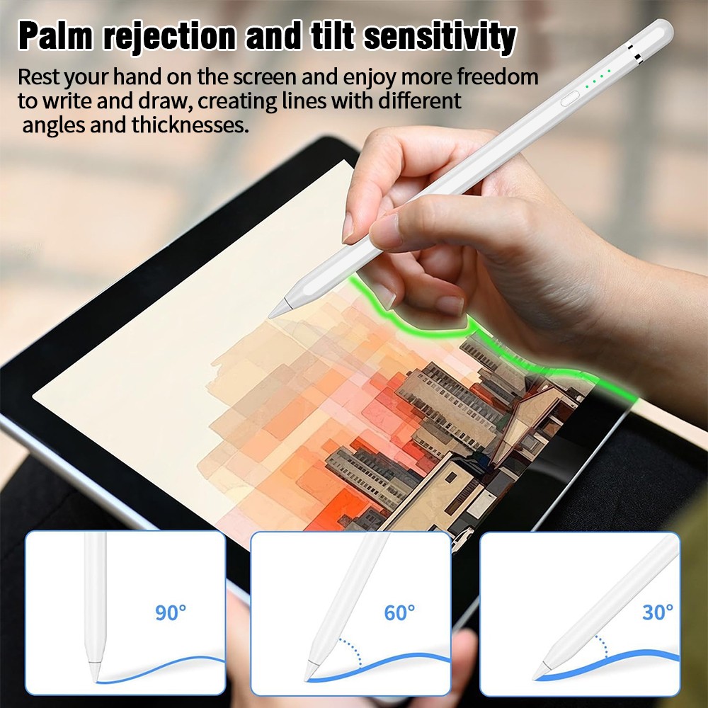 iPad-Accessories-Stylus-Pen-for-iPad-2018-2025-Fast-Charging-Magnetic-Pencil-1st-Generation-Type-C-with-Tilt-Sensitivity-Palm-Rejection-for-iPad-White-23